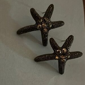 Starfish Earrings with Rhinestones